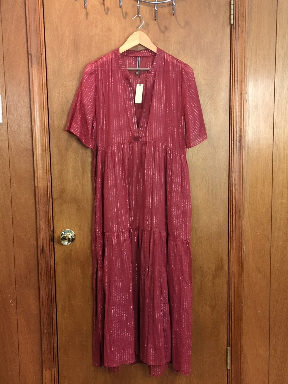 Anthropologie The Kallie Flowy Maxi Dress: Lurex Edition - Picture 4 of 12